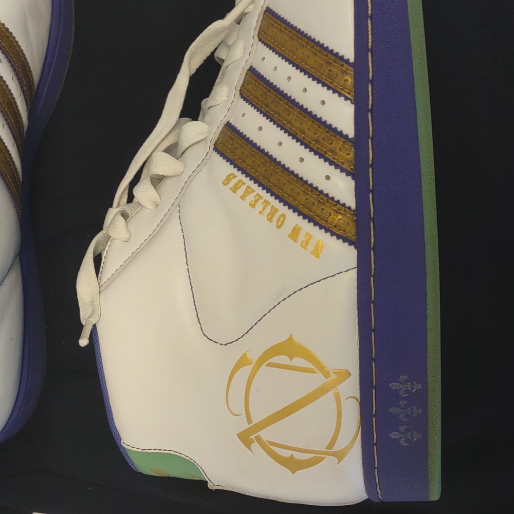 Addidas New Orleans Hi-Top White Leather Basketball Sneakers/Gym Shoes - Picture 13 of 13